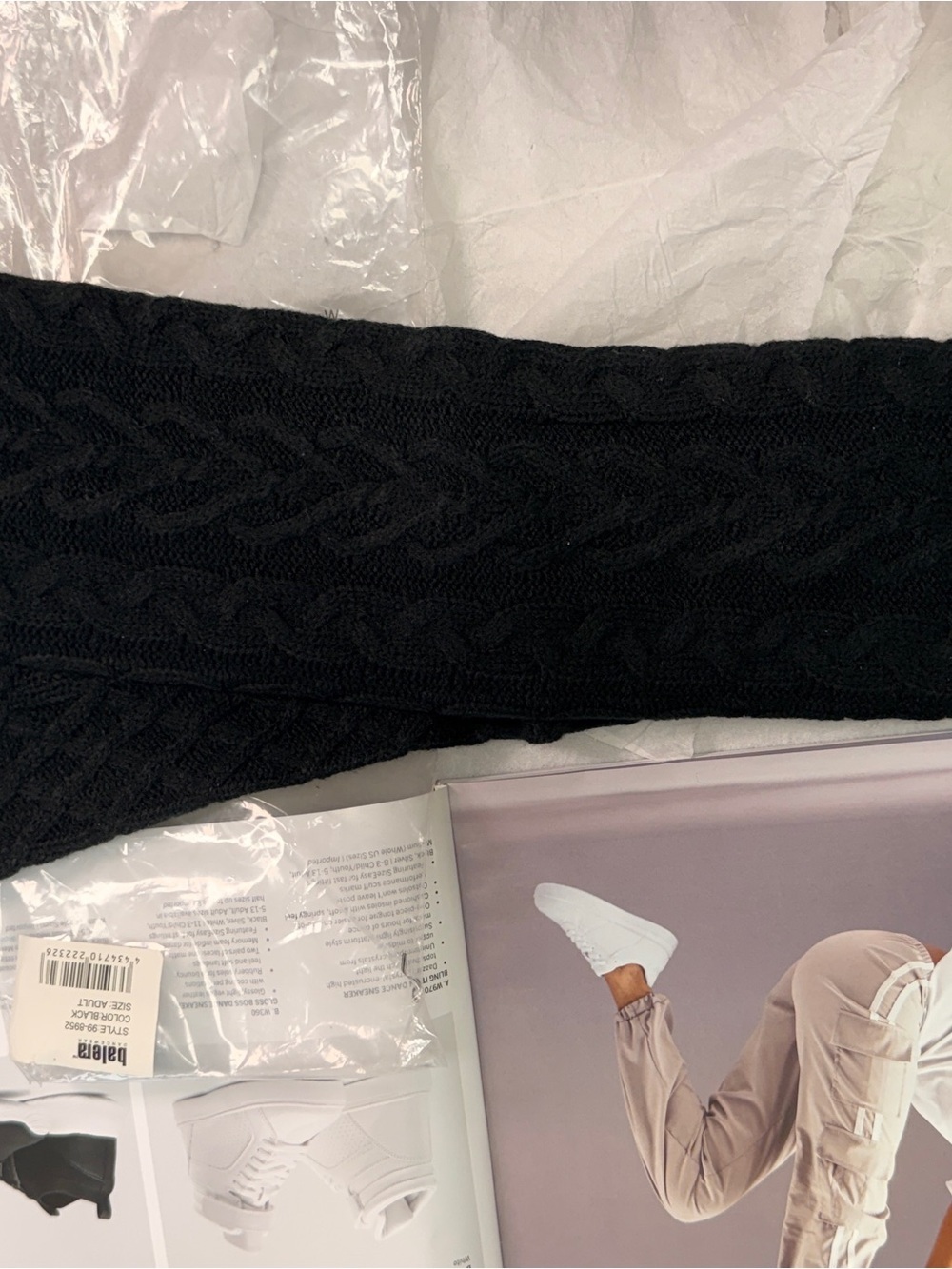 Brand new FRESH OUT OF PACKAGING SEXY Knit Cable Leg Warmers - BLACK 🖤 - Picture 3 of 4